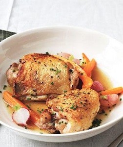 braised chicken spring vegetables recipe